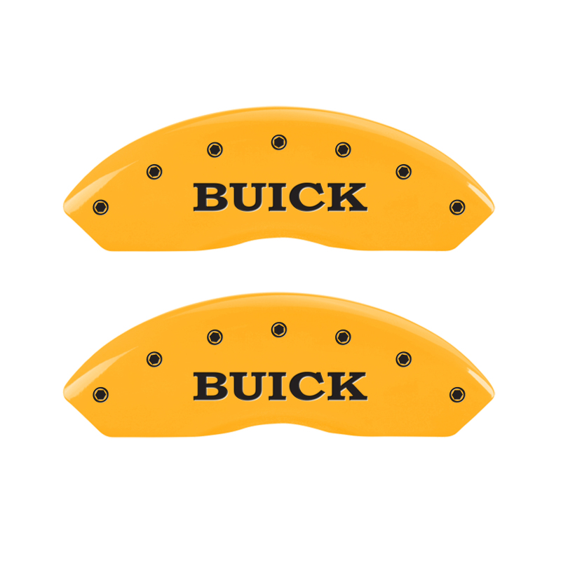 Set of 4: Yellow finish, Black Buick / Buick Shield Logo - 49011SBSHYL