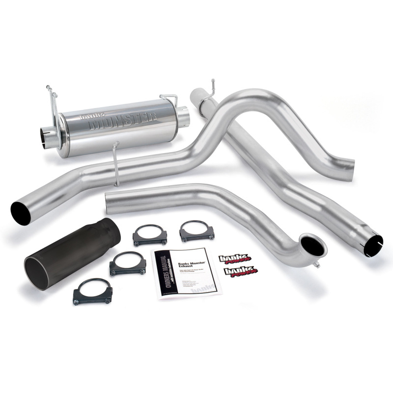 Monster Exhaust System; S/S-Black Tip-1999-03 Ford 7.3L;W/O Cat Conv - 48656-B