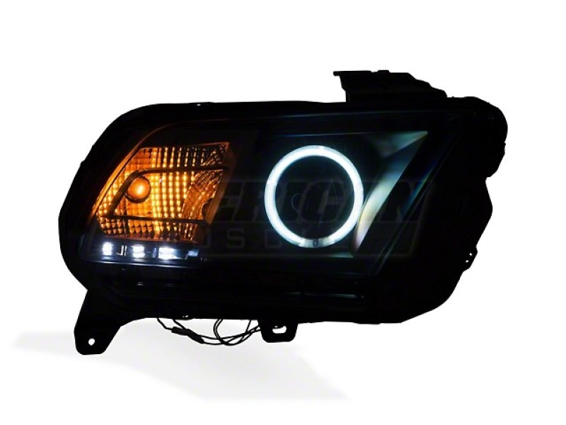 Raxiom 13-14 Ford Mustang w/ Factory HIDLED Halo Projector Headlights- Black Housing (Smoked Lens) - 49170
