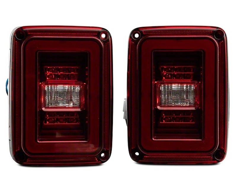 Raxiom 07-18 Jeep Wrangler JK JL Style LED Tail Lights- Black Housing - Red Lens - J133626