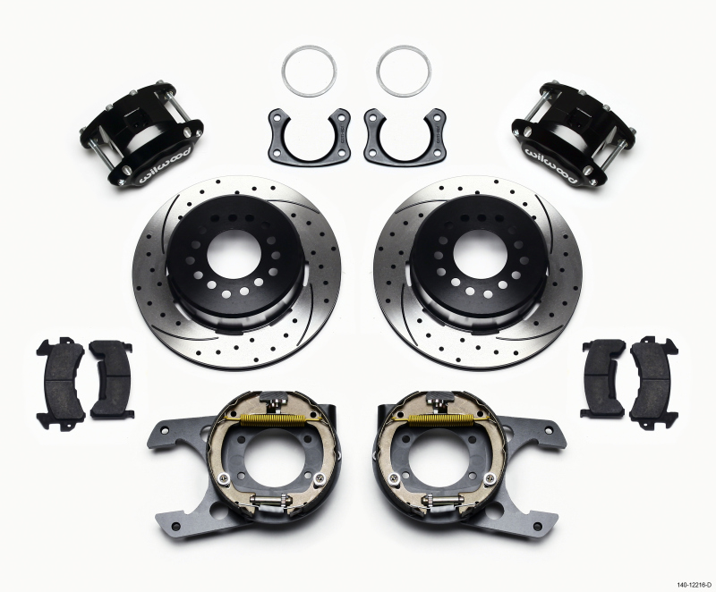 Wilwood D154 P/S Park Brake Kit Drilled Big Ford New Style 2.36in Offset - 140-12216-D