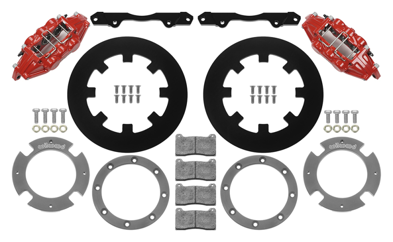 Wilwood 17-21 Can-Am X3RS Red 6-Piston Front Kit 11.25in - Undrilled Rotors - 140-16628-R