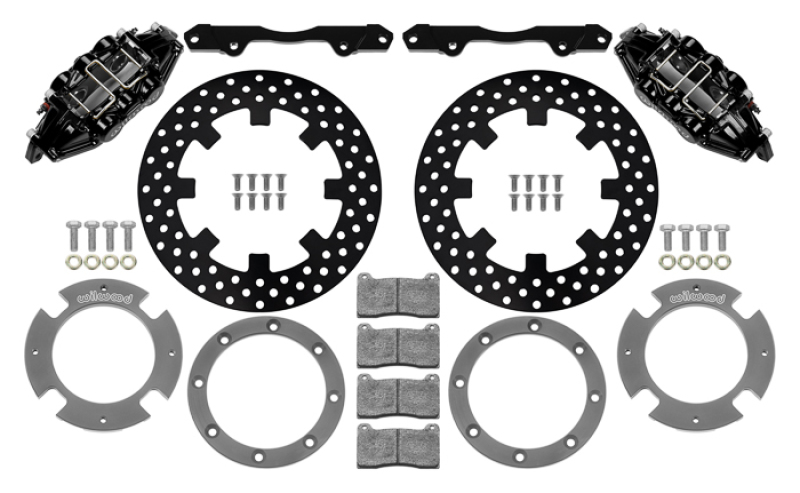 Wilwood 17-21 Can-Am X3RS Black 6-Piston Rear Kit 11.25in - Drilled Rotors - 140-16629-D