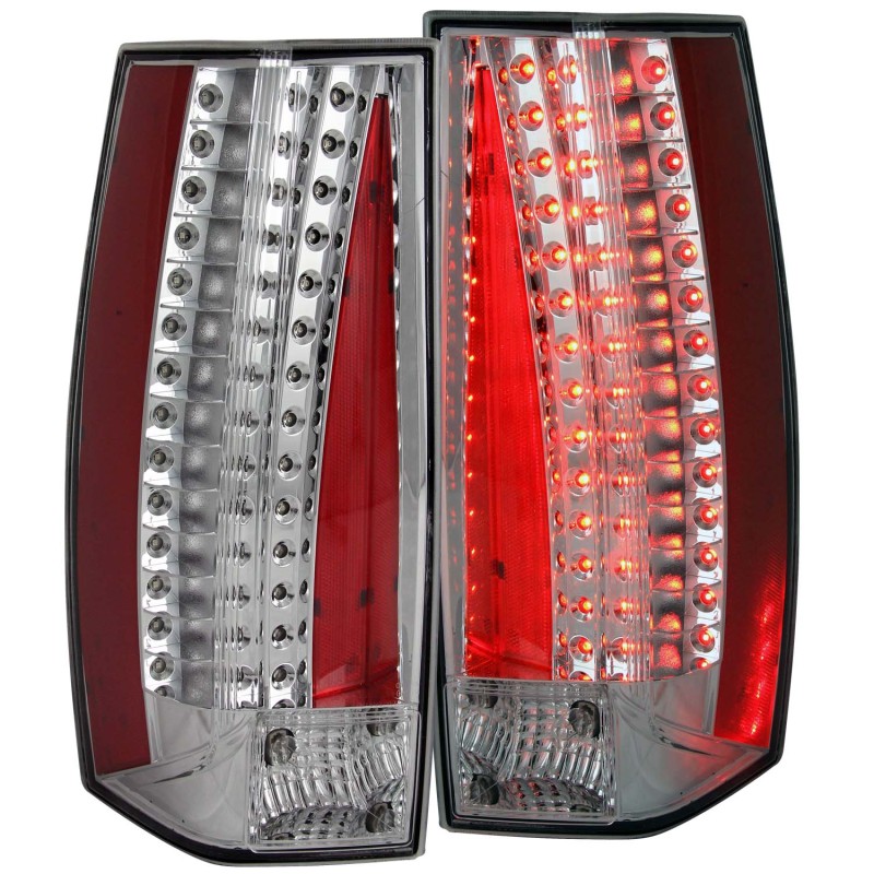 Tail Light Assembly; LED; Clear Lens; Chrome Housing; Pair; - 321287