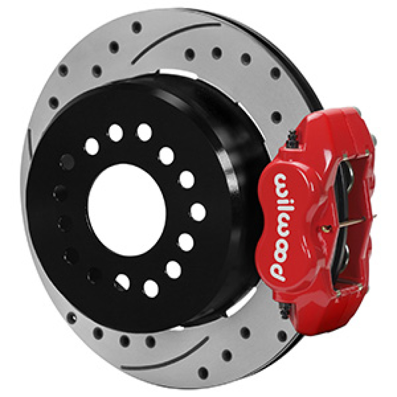 Wilwood Ford Explorer 8.8in Rear Axle Dynalite Disc Brake Kit 12.19in Drill/Slot Rotor Red Caliper - 140-16407-DR