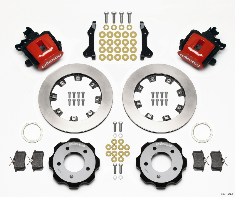 Wilwood Combination Parking Brake Rear Kit 12.19in Red 2006-Up Civic / CRZ - 140-11979-R