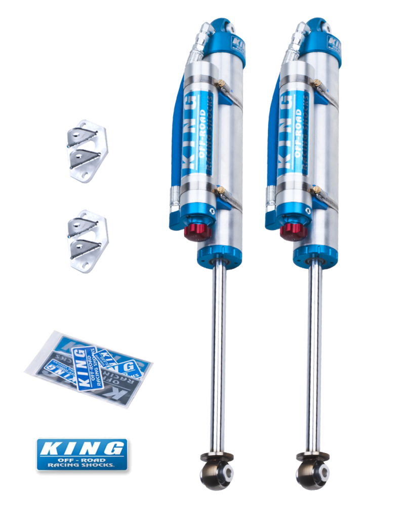 King Shocks 07-18 Jeep Wrangler JK Rear 2.5 Dia Piggy Hose Res Shocks 3-5in Lift w/Adjuster (Pair) - 25001-224A