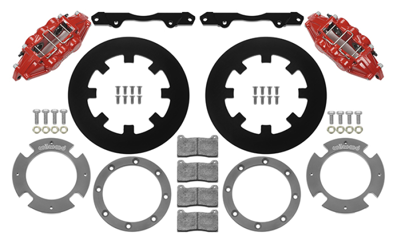 Wilwood 17-21 Can-Am X3RS Red 6-Piston Rear Kit 11.25in - Undrilled Rotors - 140-16629-R