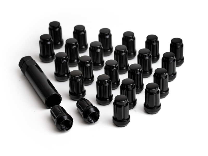 ICON Alloys Lug Nut Kit Black - 1/2in - 24 Lug Nuts w/ Key - 89122024B