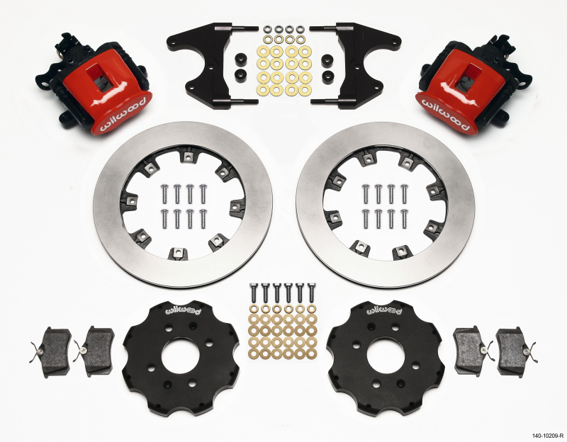 Wilwood Combination Parking Brake Rear Kit 12.19in Red Civic / Integra Drum 2.46 Hub Offset - 140-10209-R