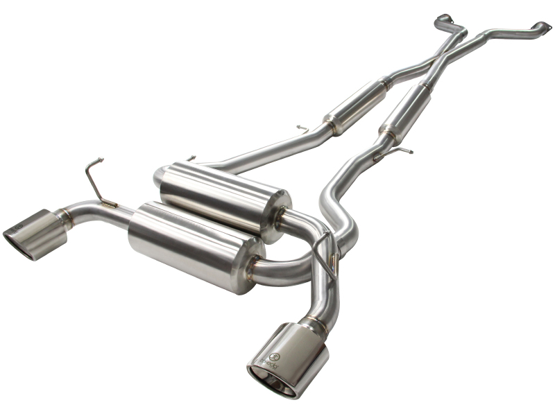 aFe Takeda 2-1/2in 304SS Cat-Back Exhaust Infiniti G37 08-13/Q60 14-15 V6-3.7 w/ Polished Tips - 49-36103-P