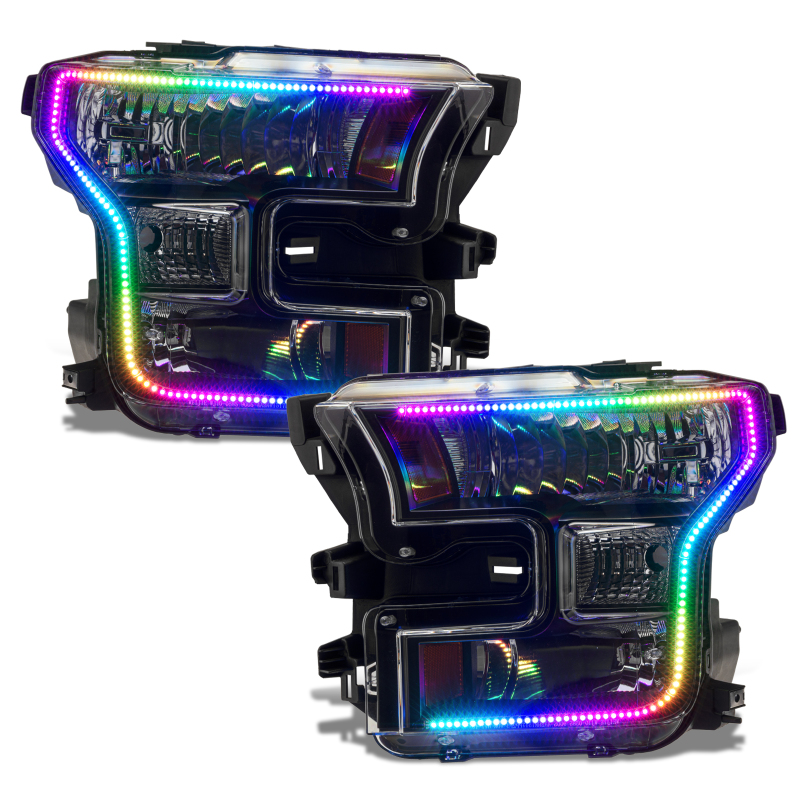 Dynamic ColorSHIFT(tm) RGB+A Pre-Assembled Headlights, Halogen, Black Bezel - 8201-332