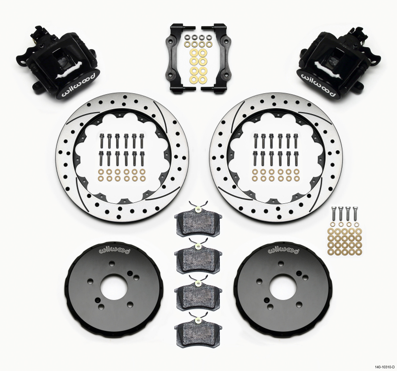 Wilwood Combination Parking Brake Rear Kit 12.88in Drilled Honda S2000 - 140-10310-D