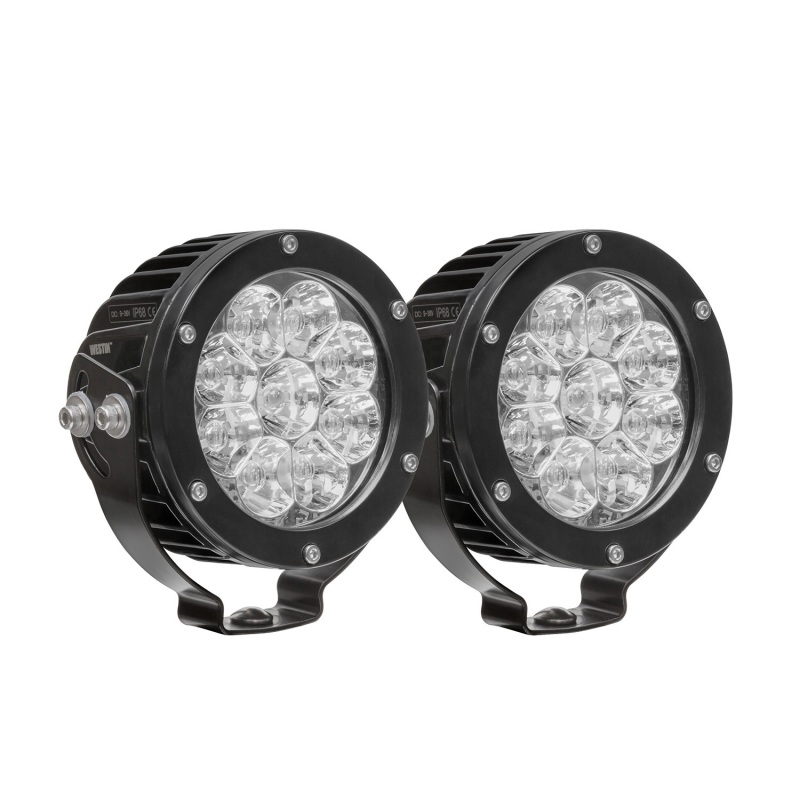 Westin Axis LED Auxiliary Light 4.75 inch Round Spot w/3W Osram (Set of 2) - Black - 09-12007A-PR