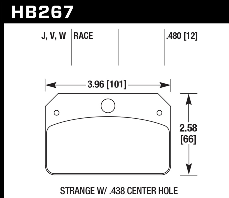 Hawk DTC-50 Brake Pads for Strange Caliper w/ 0.438in Center Hole - HB267V.480