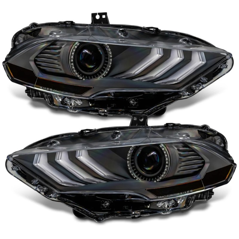 2018-2023 Ford Mustang Black Series Dynamic ColorSHIFT(tm) LED Headlights - 8204-332