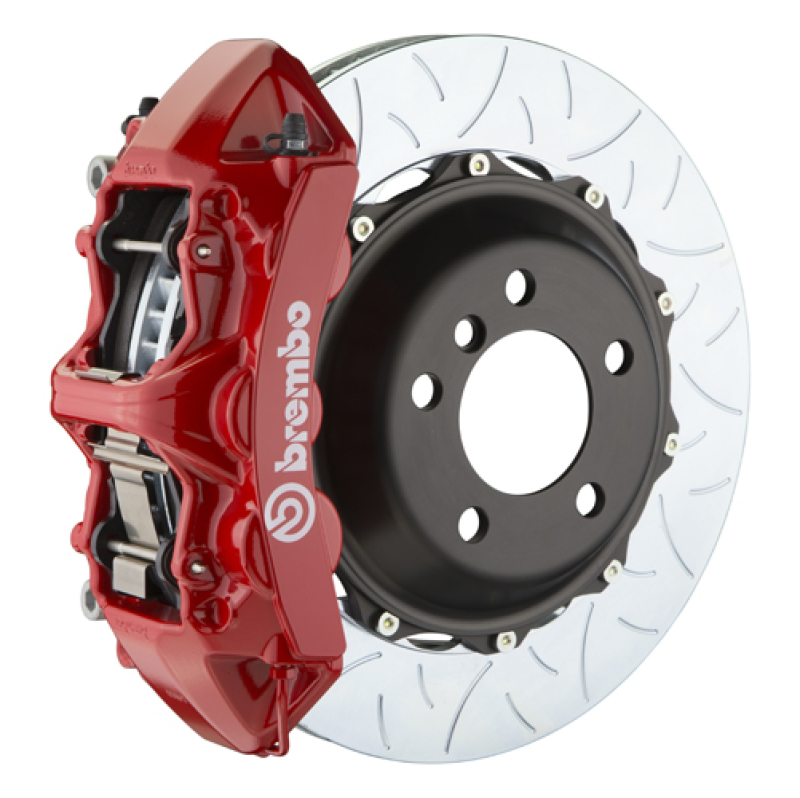 Brembo 06-09 Honda Honda S2000 Front GT BBK 6 Piston Cast 355x32 2pc Rotor Slotted Type-3-Red - 1M3.8066A2
