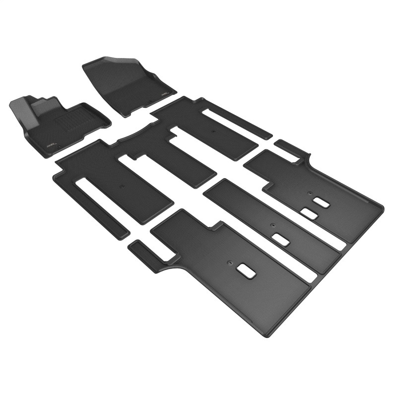 KAGU Floor Mat; Black; 4 pc.; 2 pc. Front Row; 1 pc. 2nd Row; 1 pc. 3rd Row; - L1KA06401509
