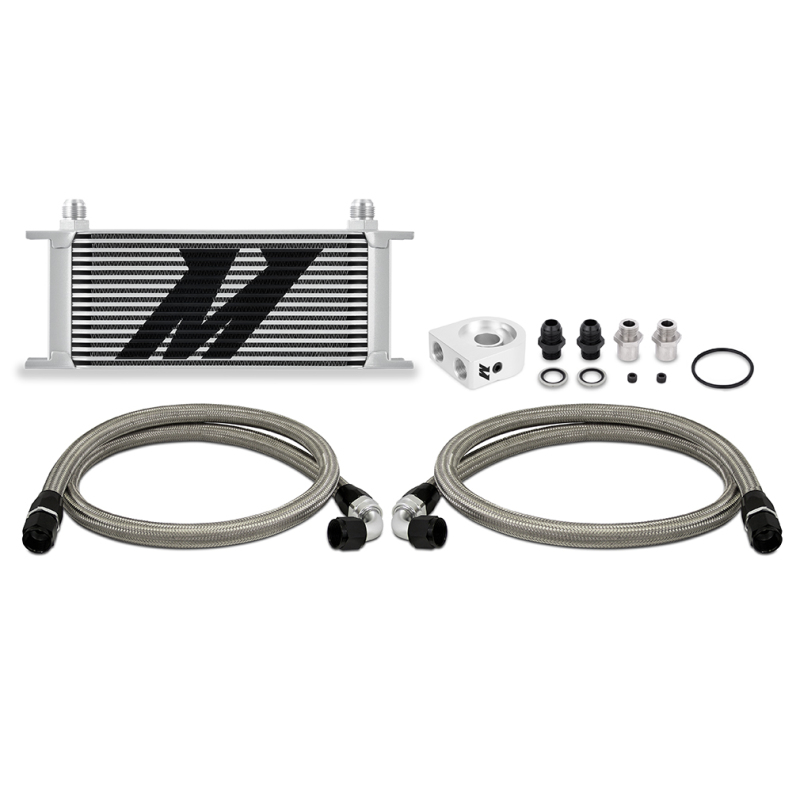 Mishimoto Universal Oil Cooler Kit 16-Row Silver - MMOC-U16SL