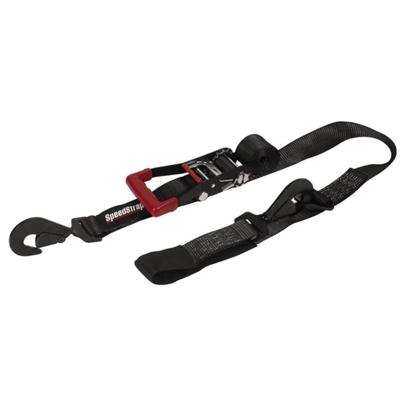 SpeedStrap 2In x 8Ft Ratchet Tie Down w/ Flat Snap Hooks & Axle Strap Combo, Made in the USA - 28001-US