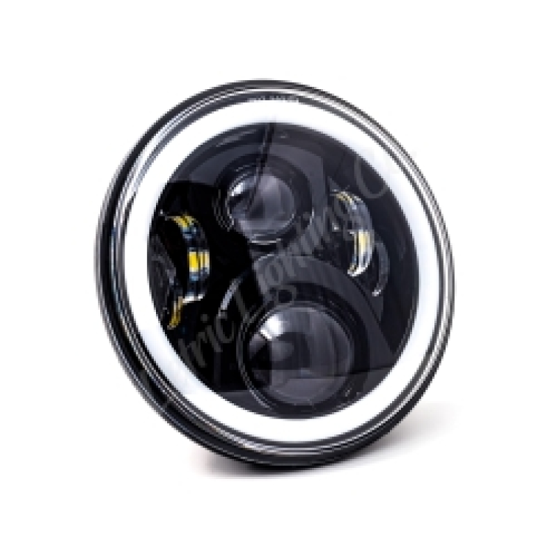 Letric Lighting 7in Led Black Full-Halo Indian - LLC-ILHC-7DB