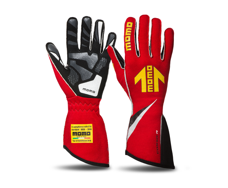 Momo Corsa R Gloves Size 9 (FIA 8856-2000)-Red - GUCORSARED09