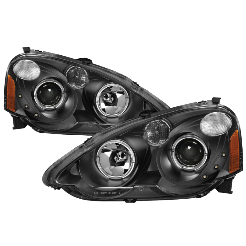 xTune Acura RSX 2002-2004 Halo Projector Headlights - Black PRO-JH-ARSX02-HL-BK - 9036613