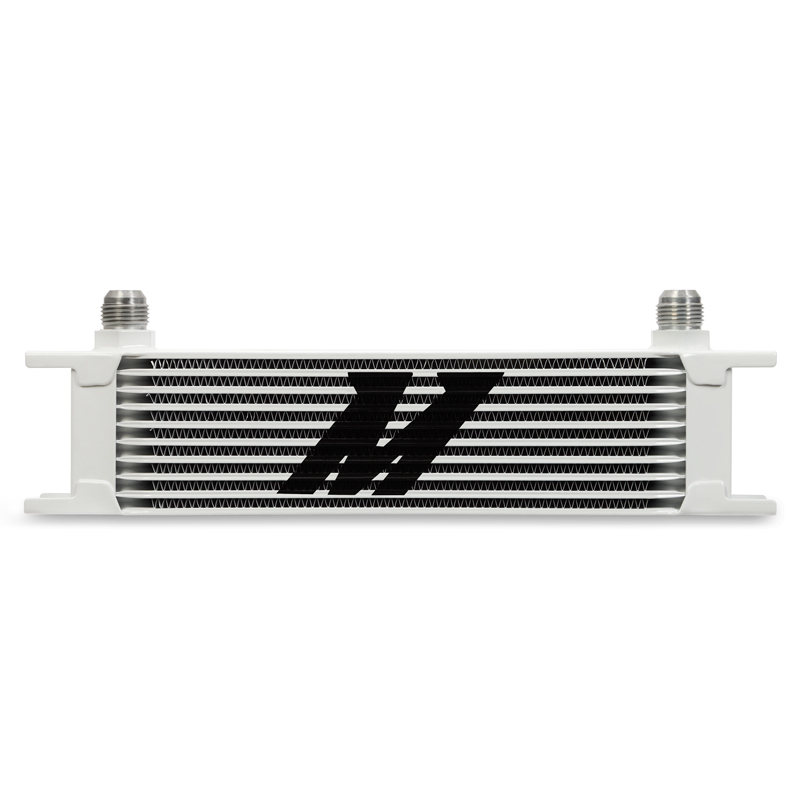 Mishimoto Universal 10 Row Oil Cooler - White - MMOC-10WT