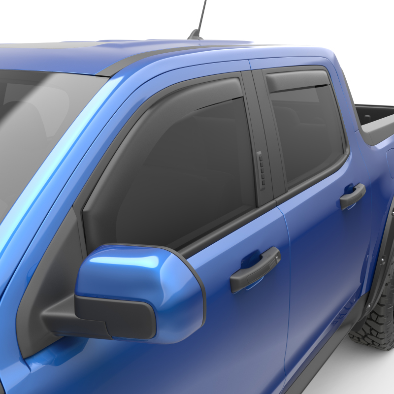 EGR 2022+ Ford Maverick In Channel Window Visors Front/Rear Set - Matte Black Crew Cab - 573595