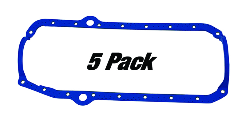 Moroso Pre-1985 Small Block Chevrolet Oil Pan Gasket - One Piece - Reinforced Steel (5 Pack) - 93184