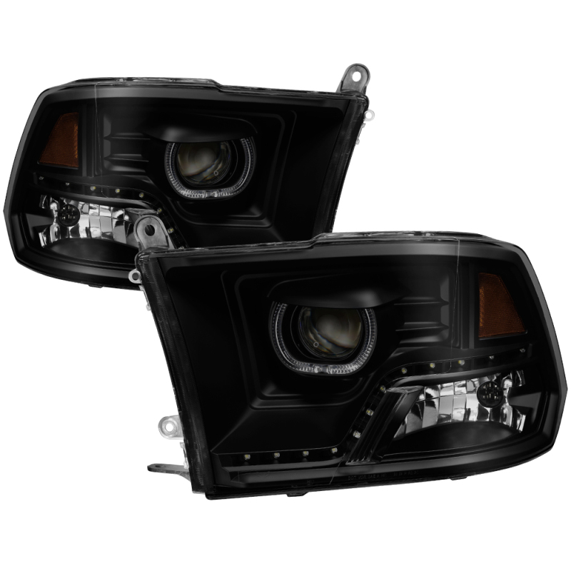 XTune Halo Projector Headlights; LED; Black Smoke; - 9036736