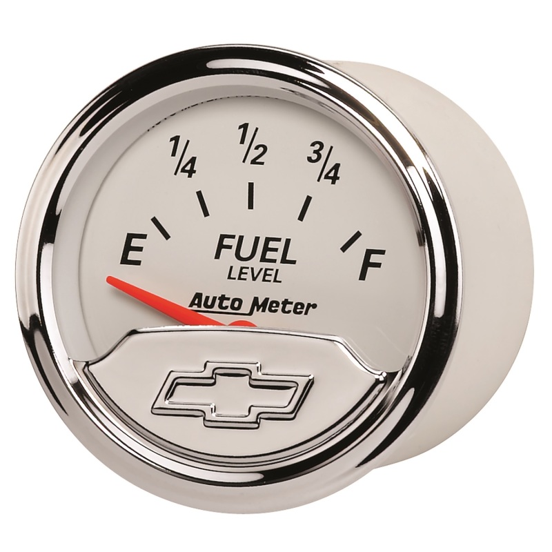 AutoMeter Gauge Fuel Level 2-1/16in. 240 Ohm(e) to 33 Ohm(f) Elec Chevrolet Heritage Bowtie - 1317-00408