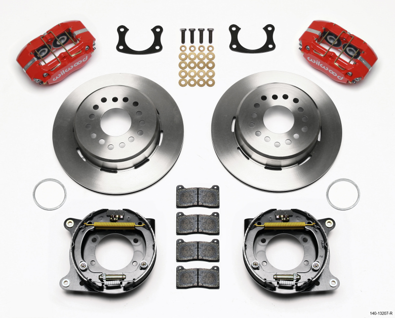 Wilwood Dynapro Dust-Boot P/S Park Brake Kit Red New Big Ford 2.50in Offset - 140-13207-R