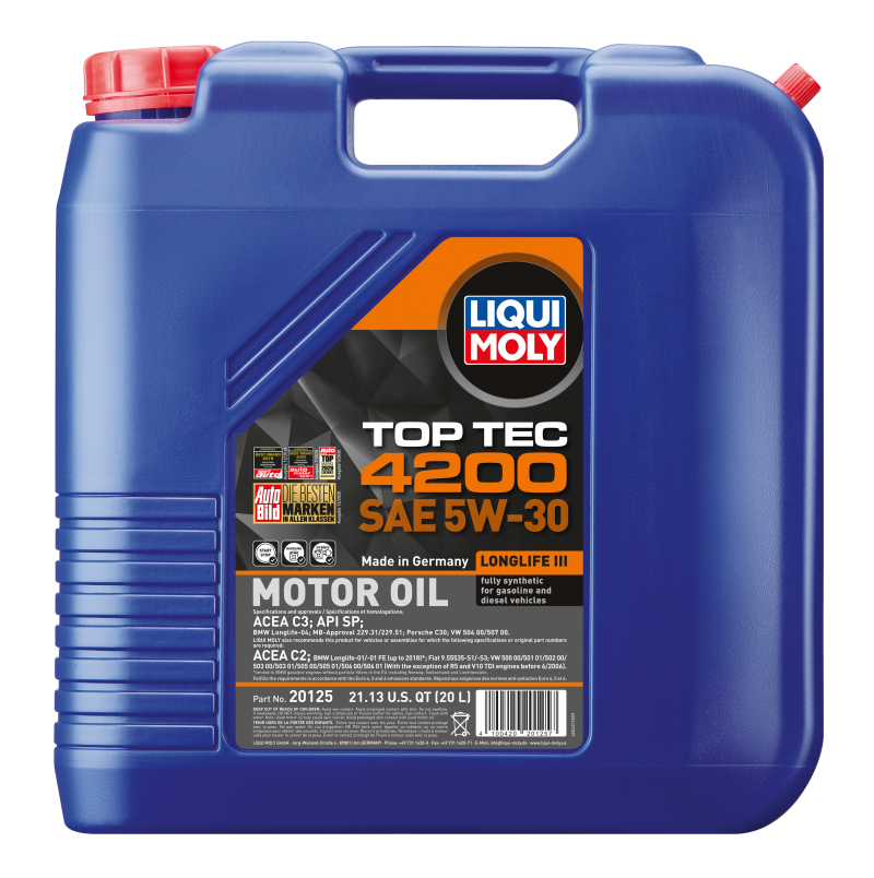 LIQUI MOLY 20L Top Tec 4200 New Generation Motor Oil SAE 5W30 - 20125