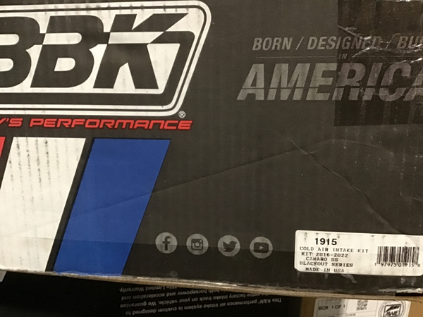 BBK 16-20 Chevrolet Camaro SS 6.2L Cold Air Intake Kit - 1915, Condition: Scratch & Dent, 1915-Scratch-Dent-1894
