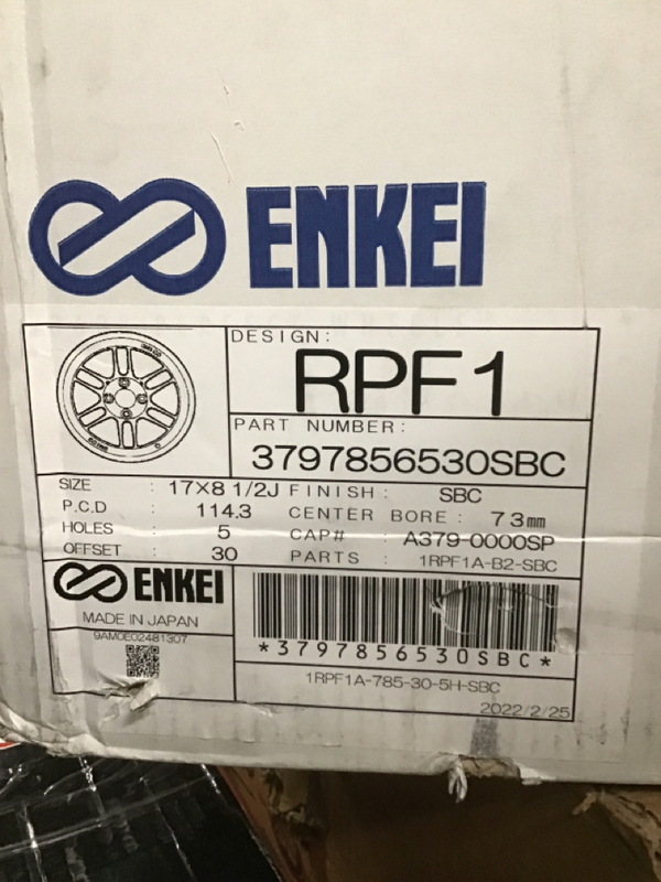 Enkei RPF1 17x8.5 5x114.3 30mm Offset 73mm Bore Wheel - 3797856530SBC, Condition: Scratch & Dent, 3797856530SBC-Scratch-Dent-17750