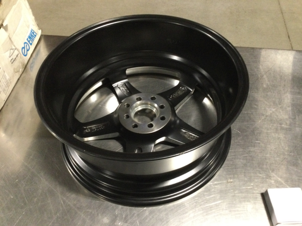 Enkei EV5 17x7 4x100/108 45mm Offset 72.6 Bolt Diameter Hyper Black w/ Machined Lip Wheel - 446-770-1145HB, Condition: Scratch & Dent, 446-770-1145HB-Scratch-Dent-41486