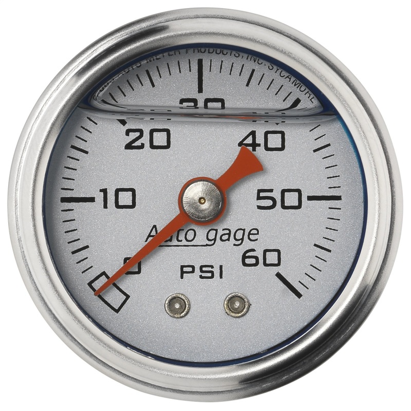 1-1/2in Pressure Gauge - 0-60psi - Silver Face - 2179