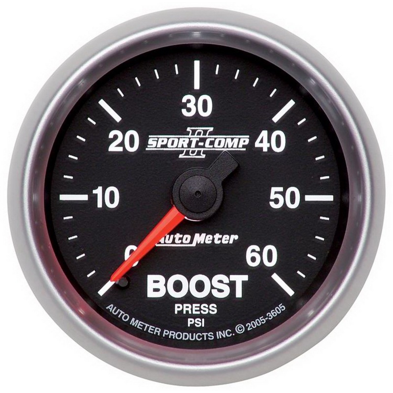 GAUGE, BOOST, 2 1/16", 60PSI, MECHANICAL, SPORT-COMP II - 3605