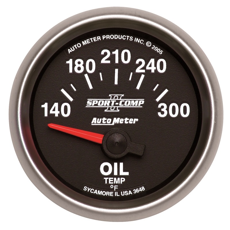 GAUGE; OIL TEMP; 2 1/16in.; 140-300deg.F; ELECTRIC; SPORT-COMP II - 3648