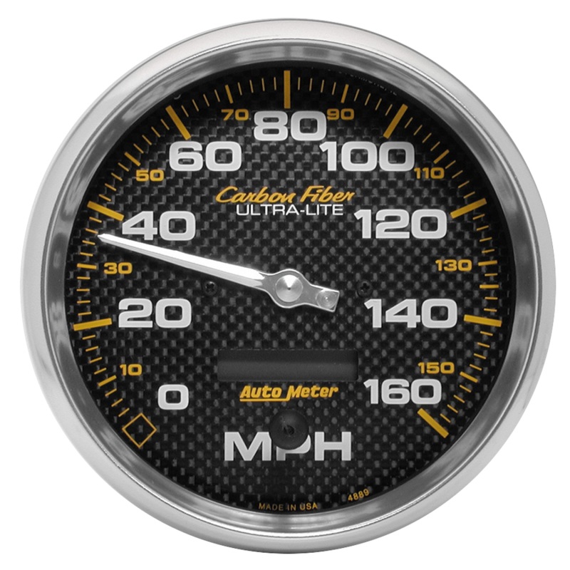 Autometer Carbon Fiber Series 5-inch 160 MPH Elec. Programmable Speedometer - 4889
