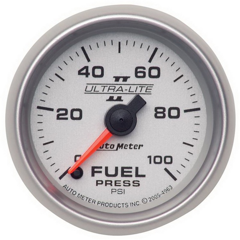 Autometer Ultra-Lite II 52mm 0-100 PSI Full Sweep Electronic Fuel Pressure Gauge - 4963