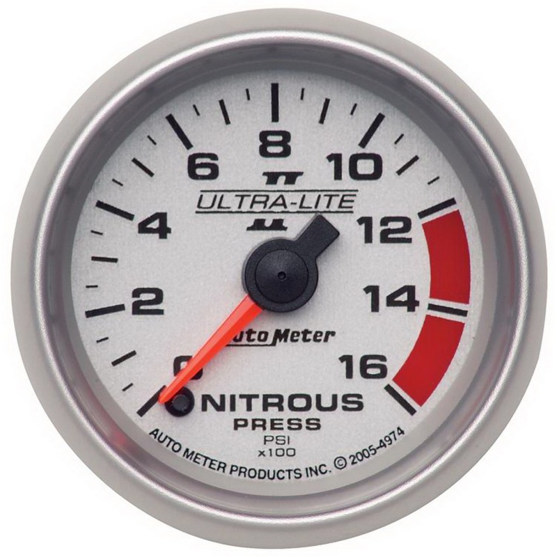 Autometer Ultra-Lite II 2 1/16in FSE 0 - 1600 PSI Nitrous Pressure Gauge - 4974
