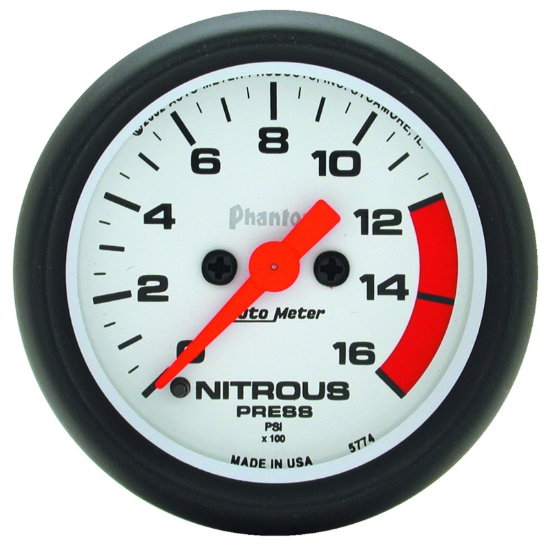 Autometer Phantom 2-1/16in 1600 PSI Digital Stepper Motor Nitrous Pressure Gauge - 5774