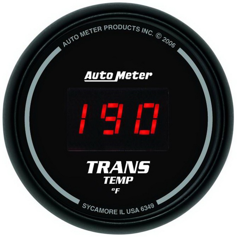 Autometer Z Series 52mm Black Digital 0-300 Deg F Transmission Temperature Gauge - 6349