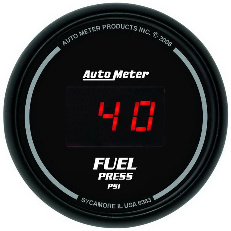 GAUGE, FUEL PRESSURE, 2 1/16", 100PSI, DIGITAL, BLACK DIAL W/ RED LED - 6363