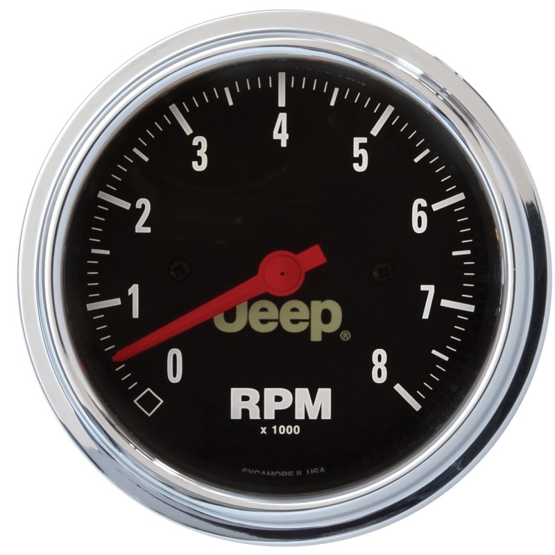 Autometer Jeep 85.7mm In-Dash 8000 RPM Tachometer Gauge - 880246