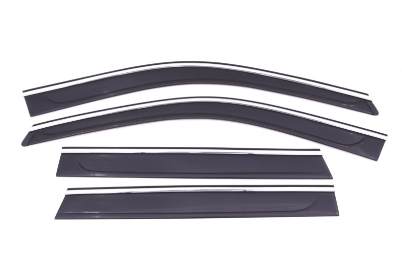 Ventvisor Deflector; Smoke w/Chrome Trim; Low Profile; 4 pc. - 794015