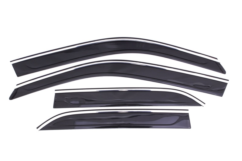 AVS 11-18 Chrysler 300 Ventvisor Low Profile Deflectors 4pc - Smoke w/Chrome Trim - 794016