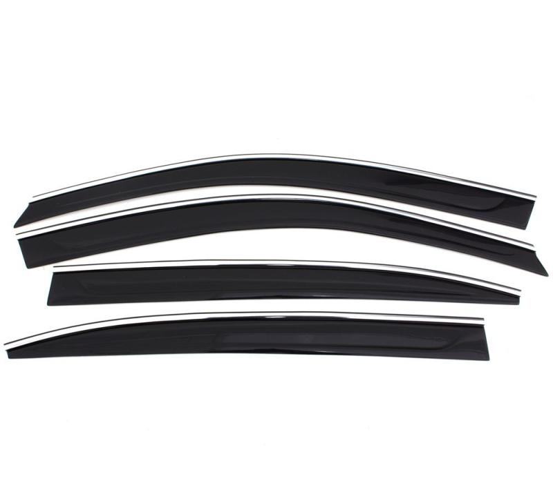 AVS 13-18 Nissan Altima Ventvisor Low Profile Deflectors 4pc - Smoke w/Chrome Trim - 794023